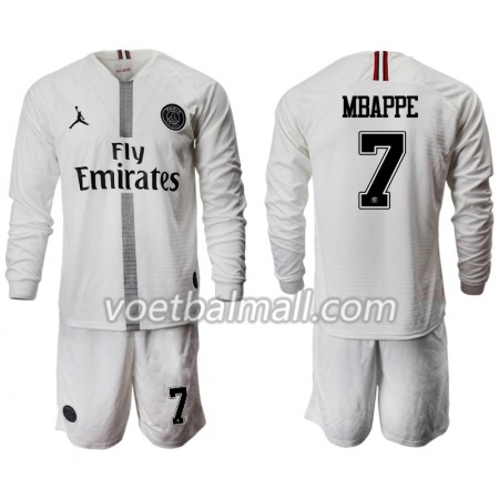 Goedkope Paris Saint Germain MBAPPE 7 Jodan Wit Kids Third Tenue 2018/19 Lange Mouw Goedkope Paris Saint Germain MBAPPE 7 Jodan Wit Kids Third Tenue 2018/19 Lange Mouw